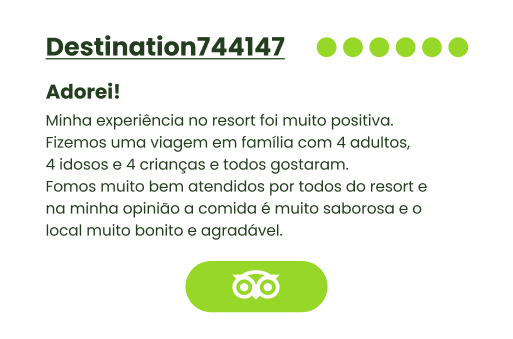 Fomos muito bem atendidos por todos do resort e na minha opinião a comida é muito saborosa e o local muito bonito e agradável.