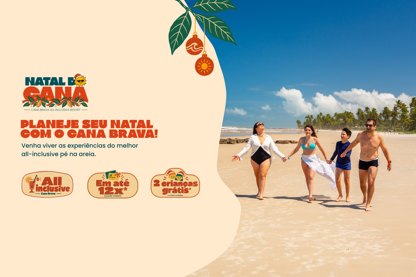 banner de promoção sobre o natal no cana brava resort