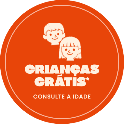 Crianças grátis* (consulte a idade)